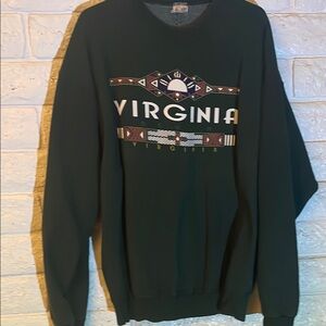 Virginia Beach Graphic Men's Crewneck - Forest Green